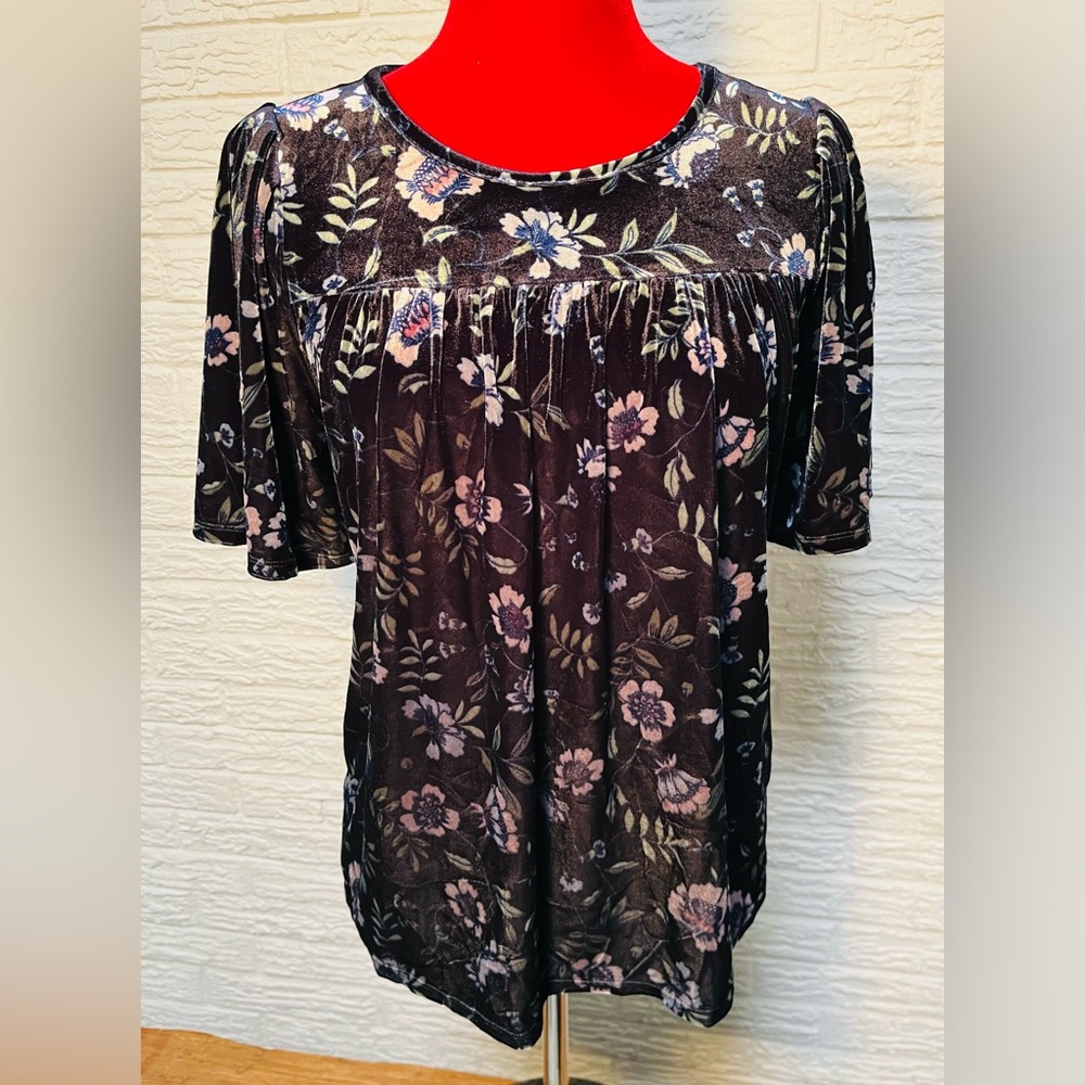 CeCe Brand velvet top S